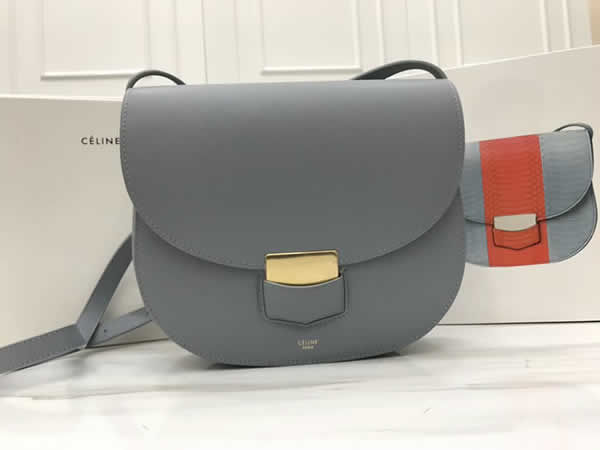 Fake Fashion Discount Light Gray Celine Trotteur Crossbody Bags Online